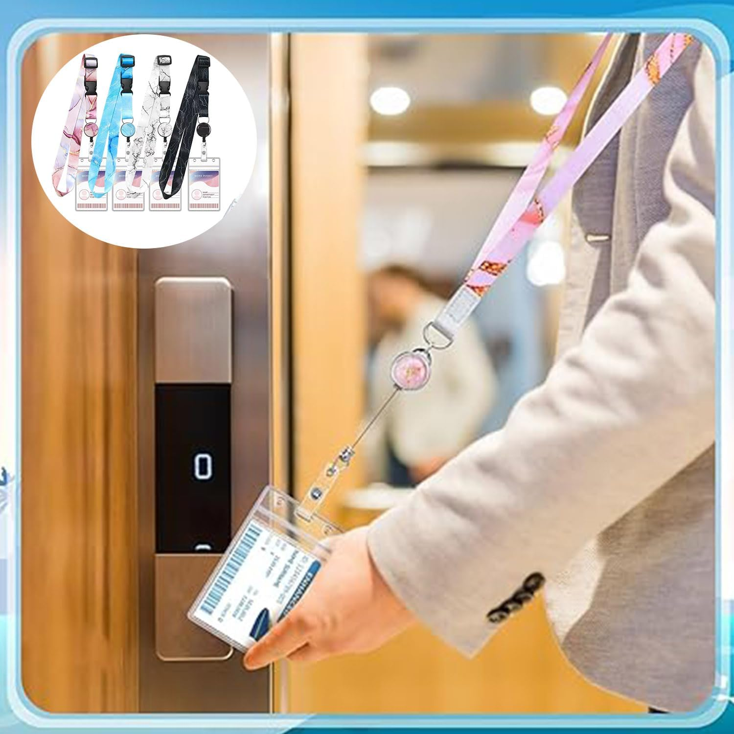 4 Pack Cruise Lanyards, Retractable Cruise Lanyard with Waterproof ID Badge Reel Holder with Removable Clasp for Cruise Key Cards image number 1