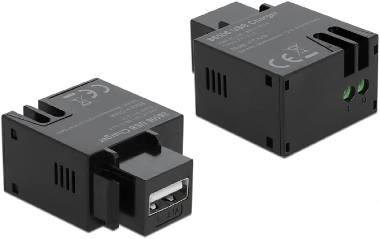 Delock Keystone Module with USB Type a Charging Socket 2.1 a Black