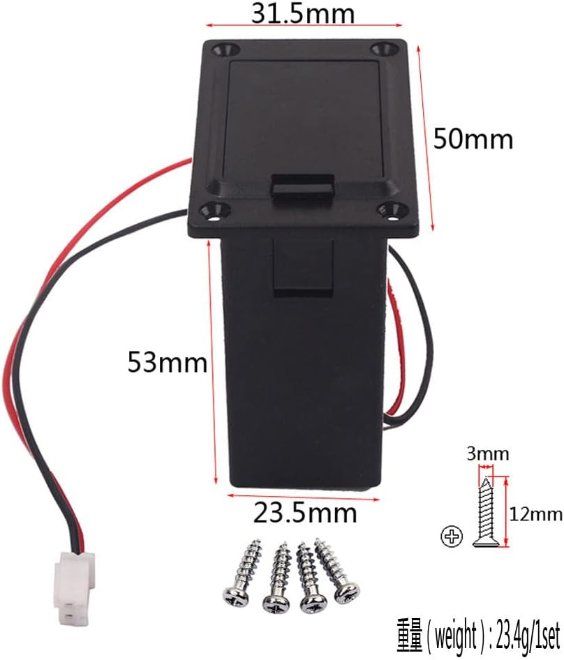 Simhoa Guitar Bass Ukulele Flat Mount 9V Battery Compartment Box Guitar Parts image number 1