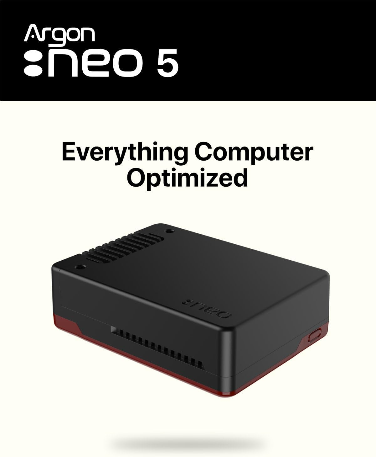 Argon NEO 5 Case for Raspberry Pi 5 (BRED) | Aluminum Case with Built-In Fan image number 1