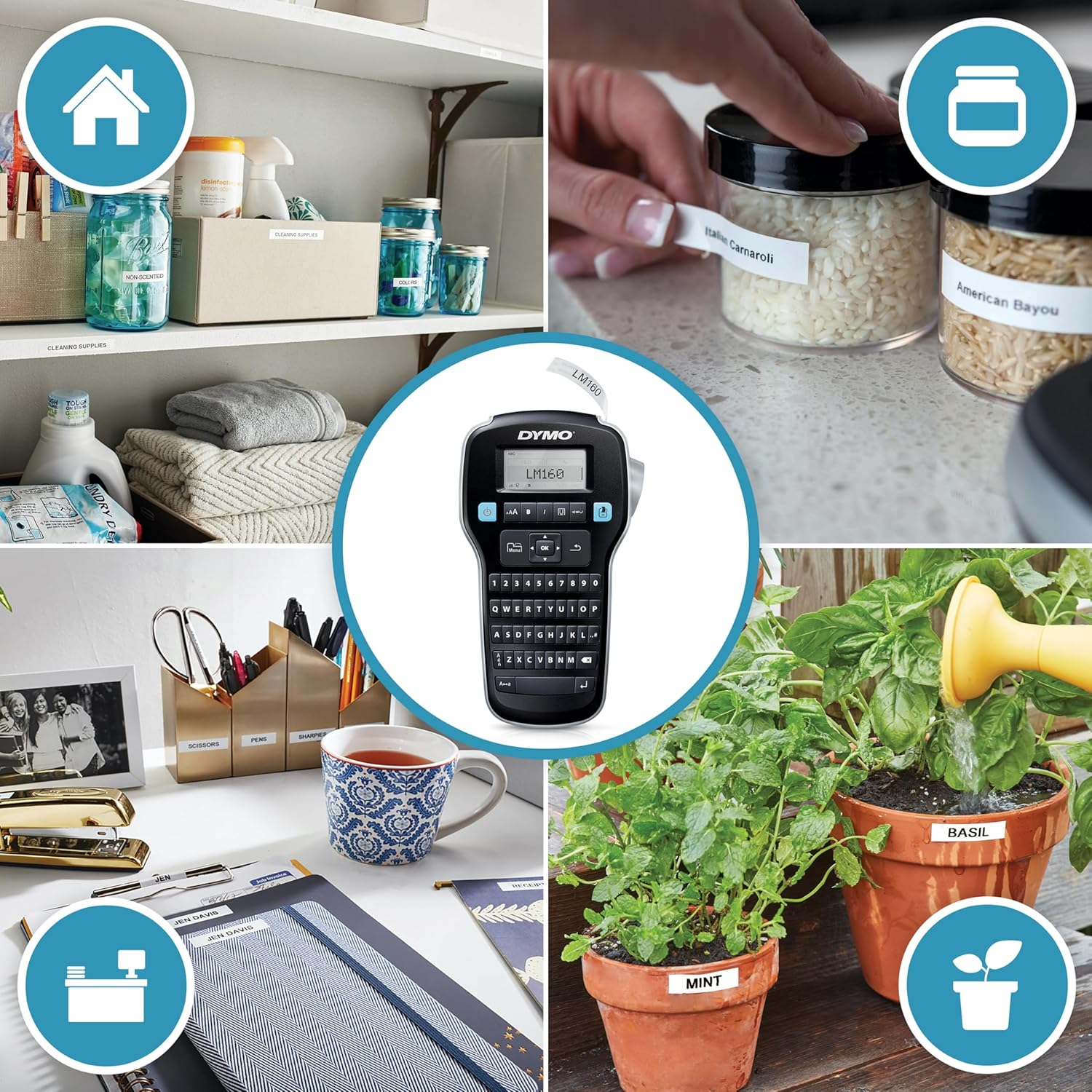 DYMO Labelmanager 160 Label Maker Starter Kit with 3 Rolls of D1 Label Tape | Handheld Label Printer Machine | QWERTY Keyboard | Ideal for Office or Home image number 2