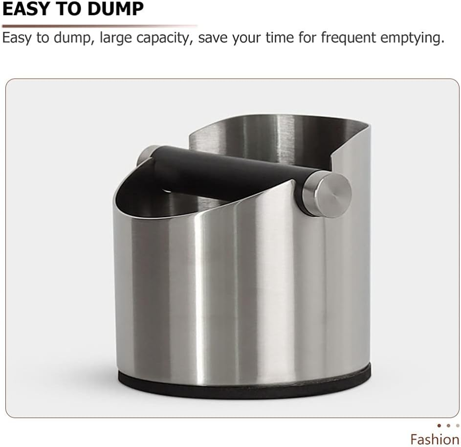 Espresso Knock Box Stainless Steel Coffee Ground Knock Box Style Knock Container Espresso Dump Bin Grind Waste Bin Coffee Maker Accessories image number 4