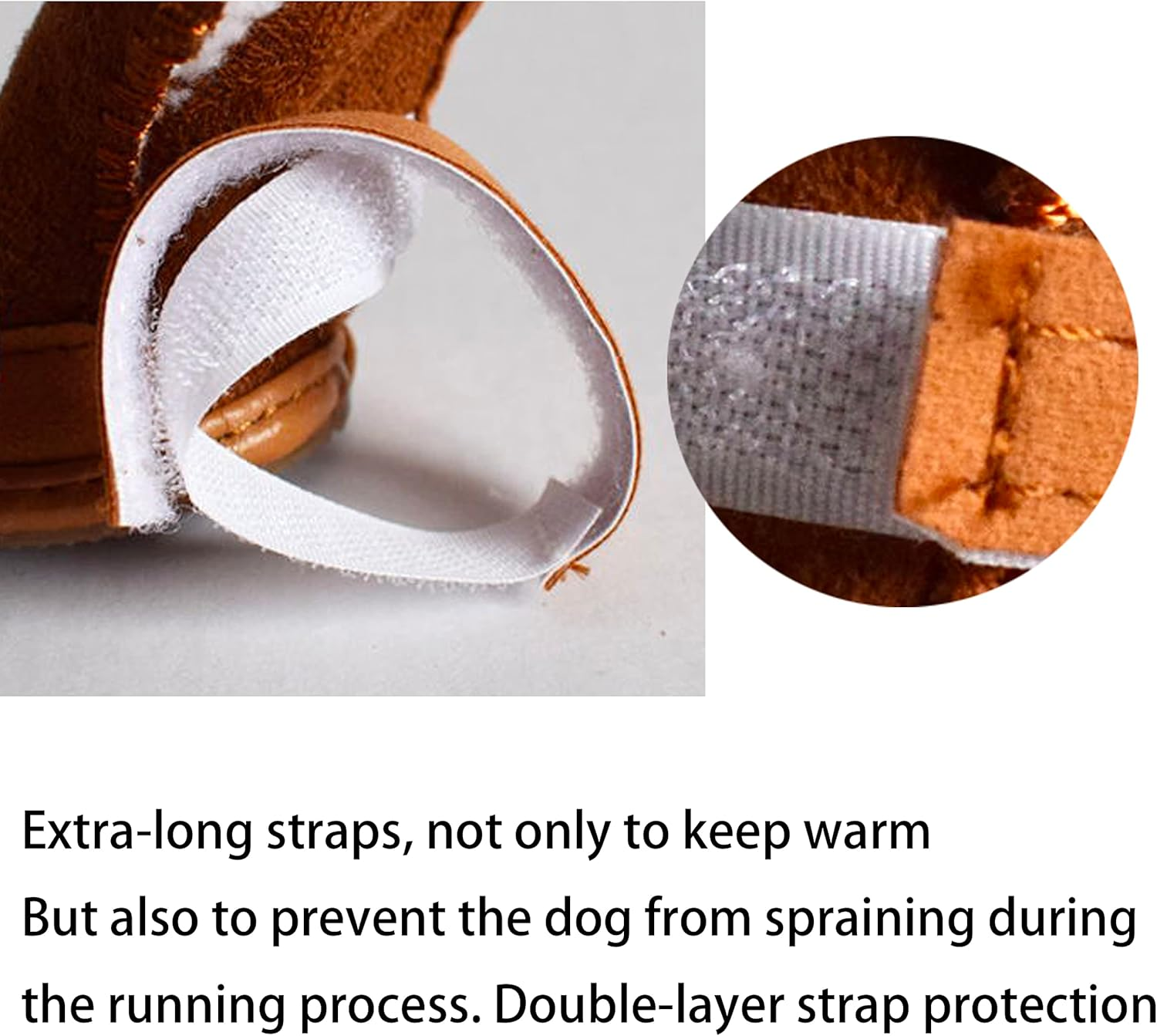 Dog Boots 4-Pack, Anti-Slip Paw Protectors for Small Dogs, Chihuahua Yorkie Pomeranian Winter Snow Shoes with Rugged Sole (Brown, Size4) image number 2