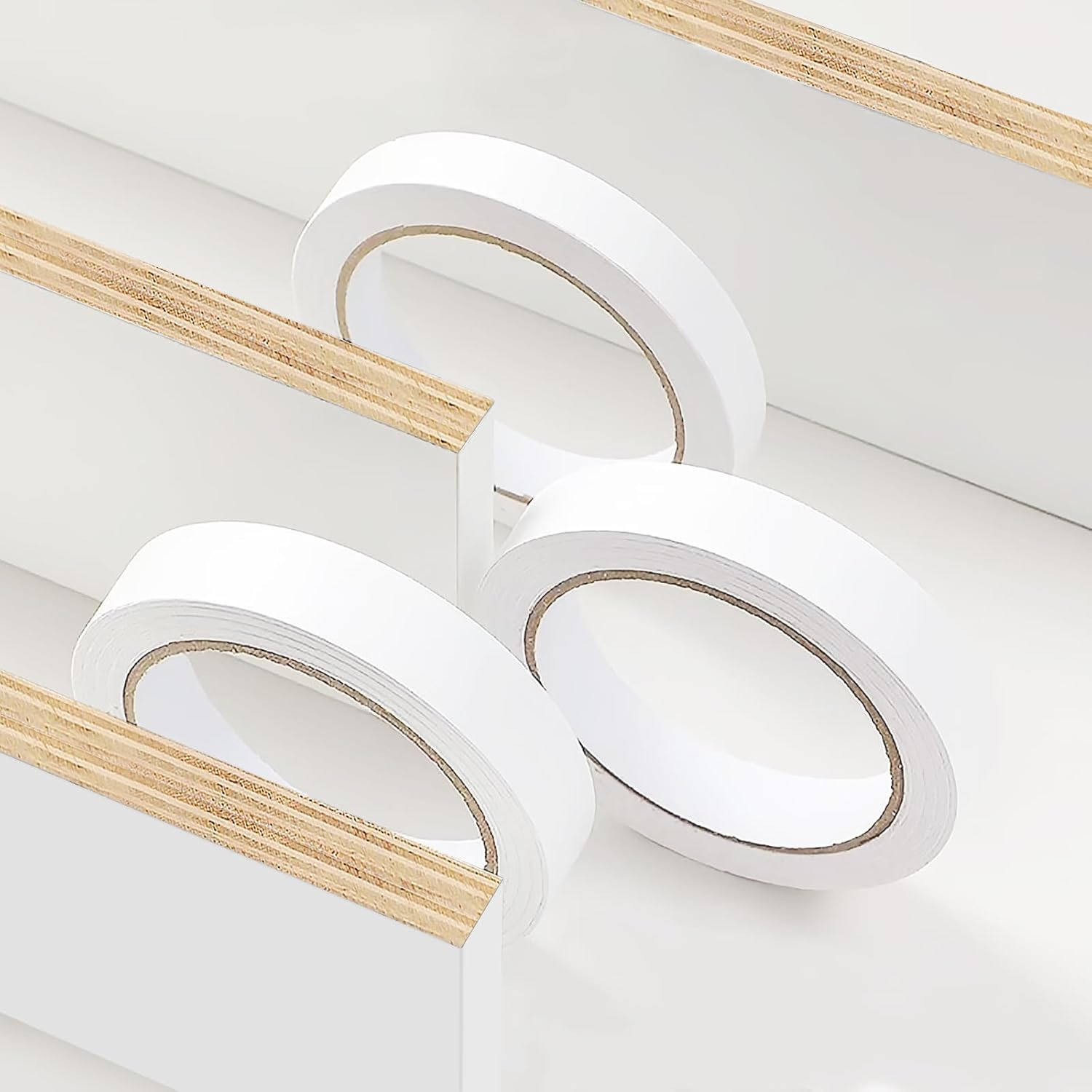 White Self-Adhesive Veneer Edging Strip,Furniture Edge Banding Trim,Kitchen Worktop Tape Skin-Feel,1Cm X 10M image number 1