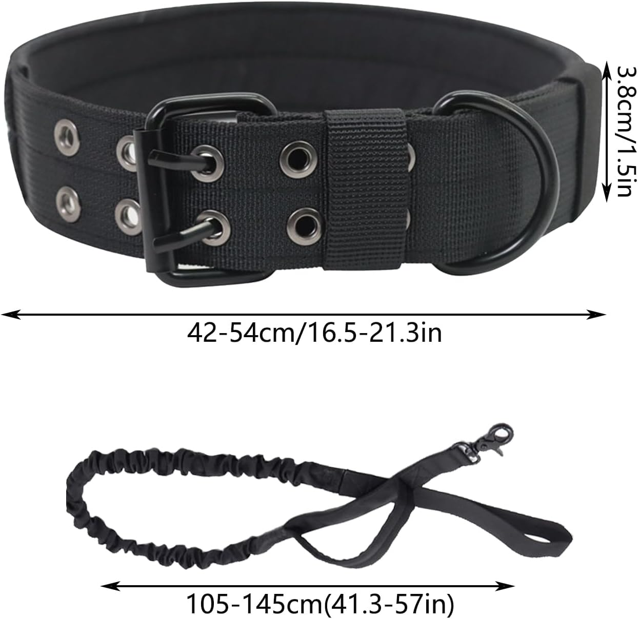 Adjustable Dog Collar, Military Dog Collar, Adjustable Nylon Dog Collar, Soft Padded Nylon Dog Collar, Used for Training, Patrolling, Running and Hunting image number 3