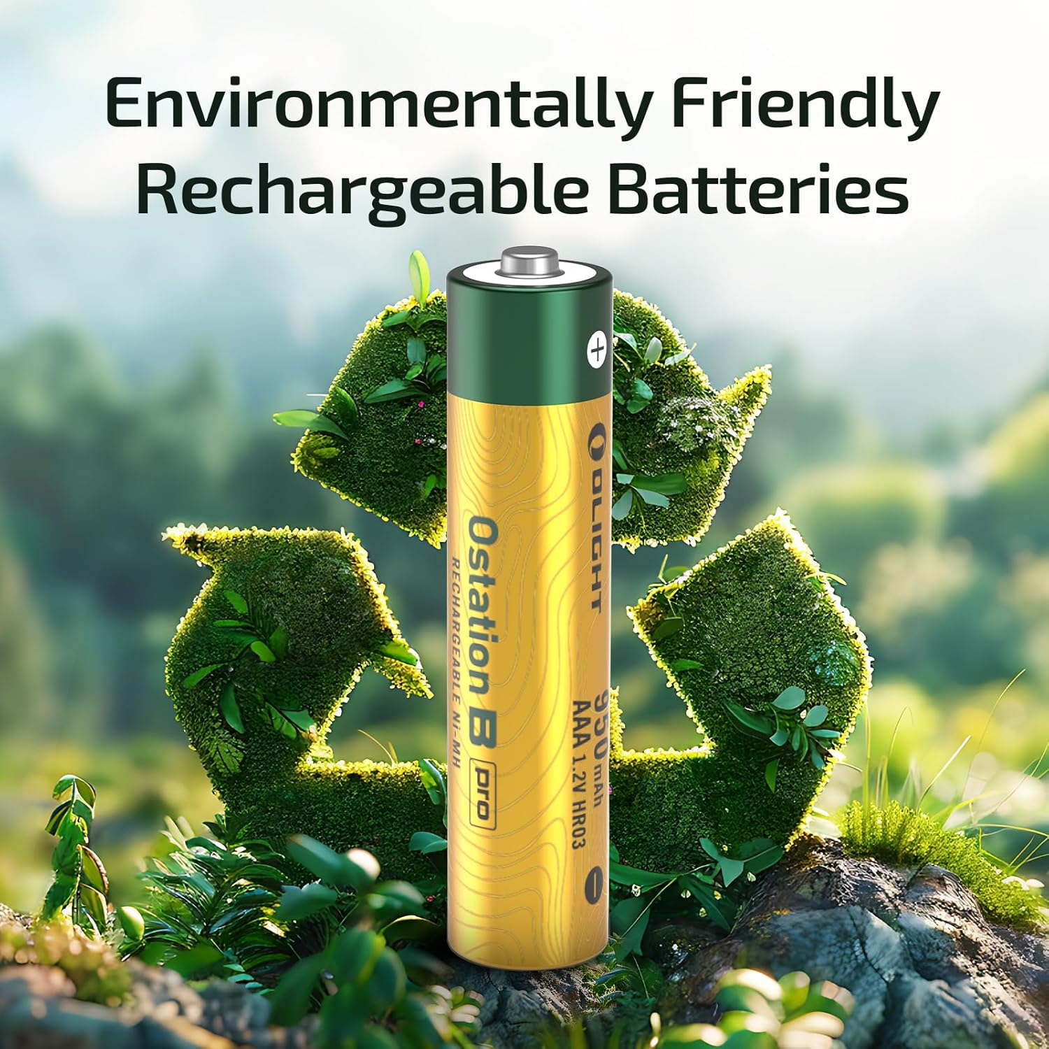 OLIGHT AAA Ni-Mh Rechargeable Batteries, 950Mah High Capacity AAA Pre-Charged Rechargeable Batteries, 12-Pack image number 2