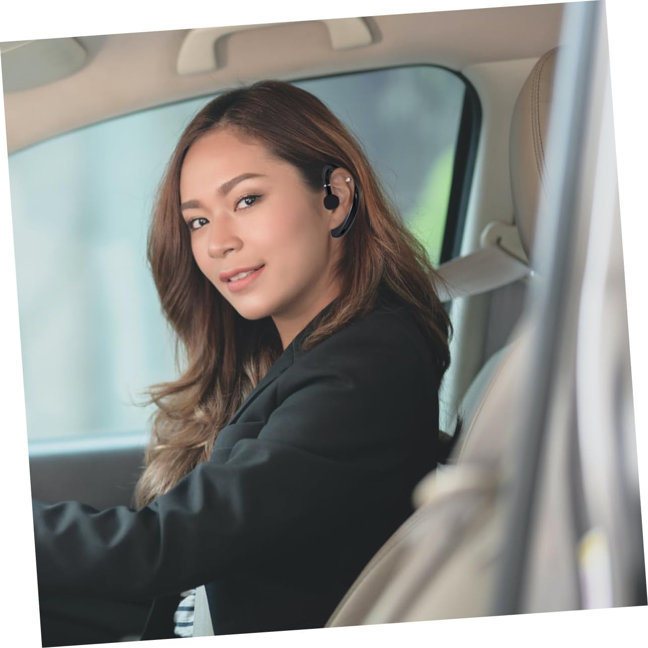 Gatuida Wireless One-Side Earphone Long Battery Life Lightweight Earpiece for Driving Running Workout Compatible with Devices Black image number 3