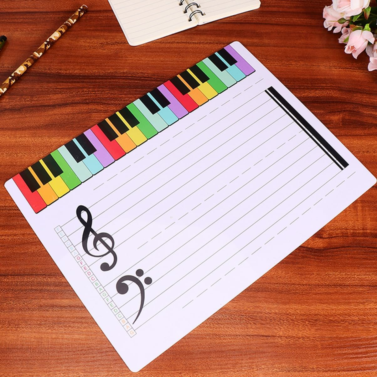 DOITOOL Erasable Whiteboard Music Staff Writable Music Teaching Practice Board for Fun Learning image number 2