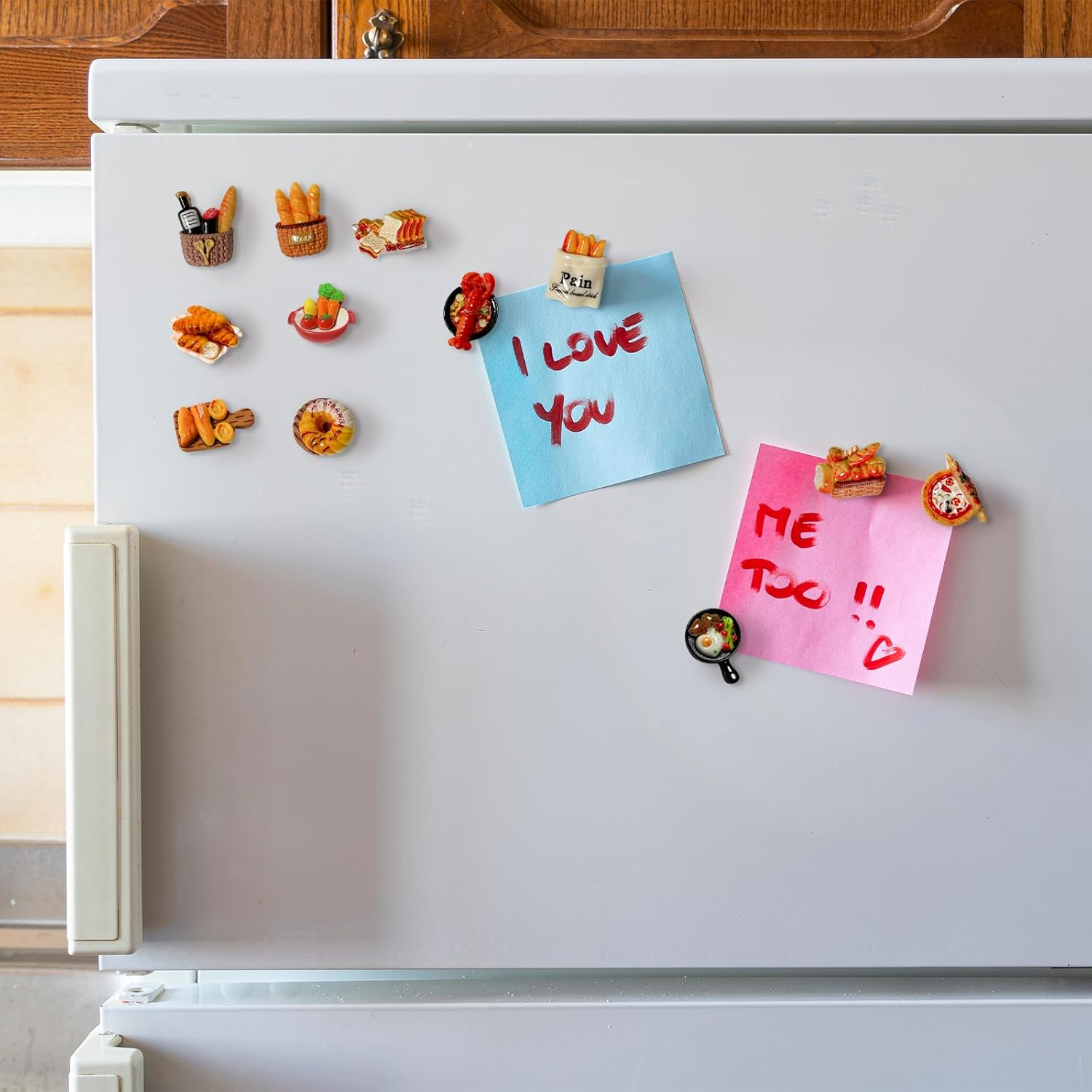 WELANE Food Fridge Magnets, 12 PCS Cute Magnetic Decorations for Refrigerator, Whiteboard, Blackboard, Home Decor (Assorted Styles)
