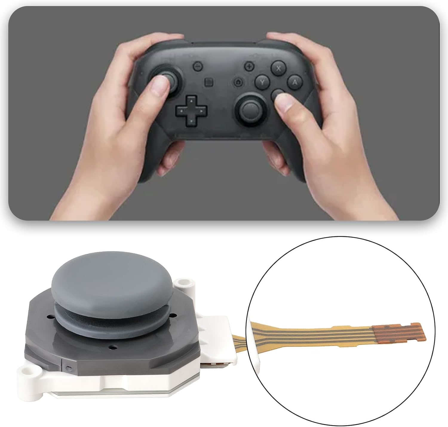 OTOTEC 1PC Analog Thumb Stick Joystick and Rocker Cap Compatible with Nintendo 3DS/XL LL 25X22Mm Analog Stick Controller Gamepad Analog Thumb Stick image number 3