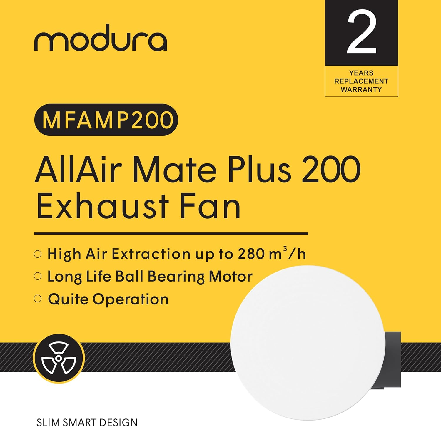 Modura Allairmate plus 250Mm / 200Mm round Ceiling Mounted Exhaust Fan Bathroom Toilet Kitchen (Cut Out Siz &Oslash;240Mm) image number 2