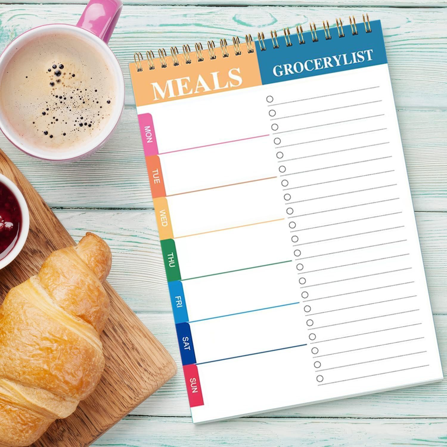 PQCLXUYA Weekly Meal Planner and Grocery List,Grocery Shopping List Notepad,50 Undated Sheets Planning Memo Note Pad for Organized Daily Menu, Tear-Off Notepad for Convenient Shopping（8.46 X 5.59 Inch） image number 4