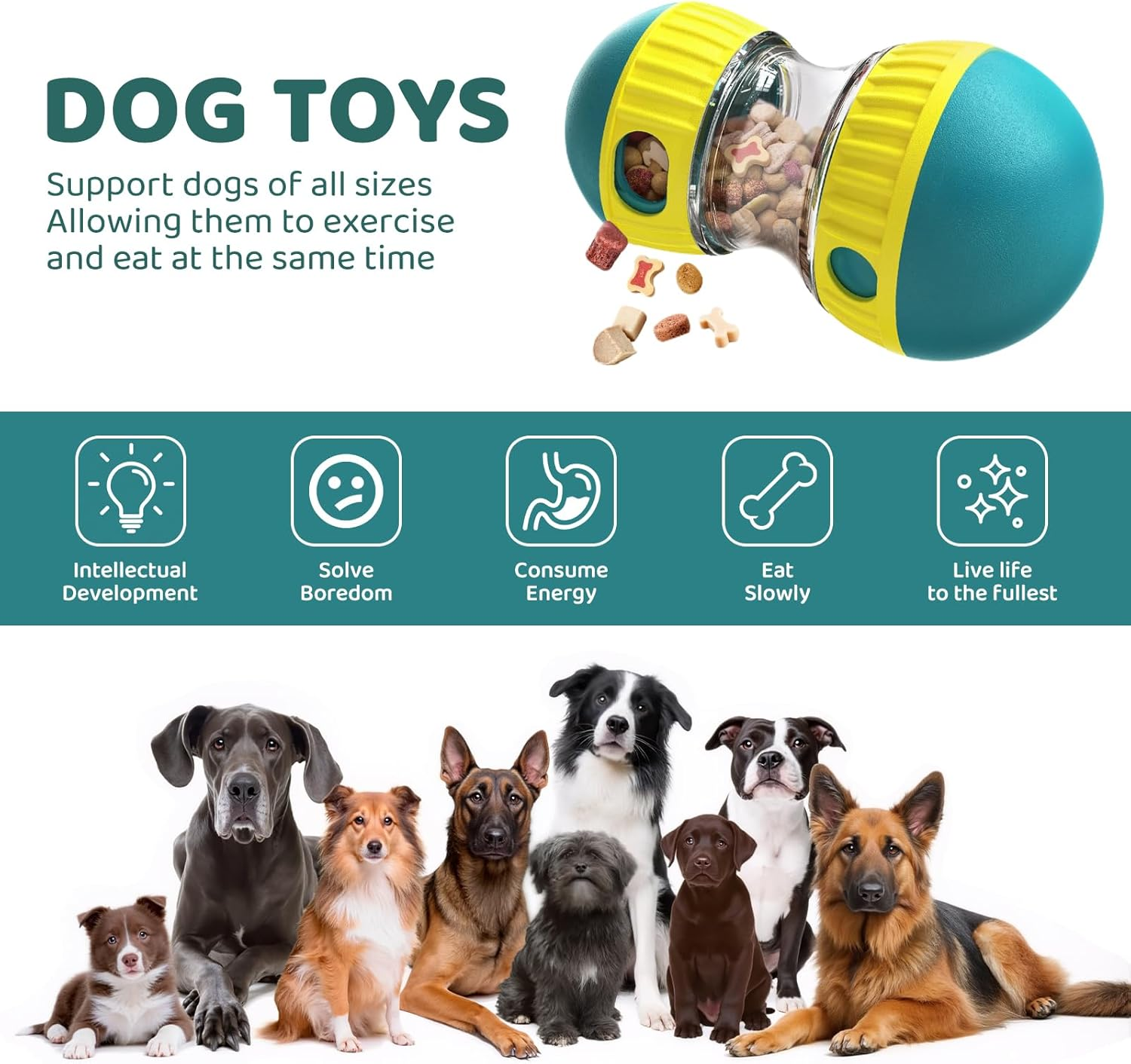 LOVELEDI Interactive Dog Puzzle Toys - Treat Dispensing Dogs Ball for Boredom, Food Dispenser Tough Slow Feeder for Small, Medium, Large Dogs, Puppy Enrichment Training Chase Toy to Keep Them Busy image number 3