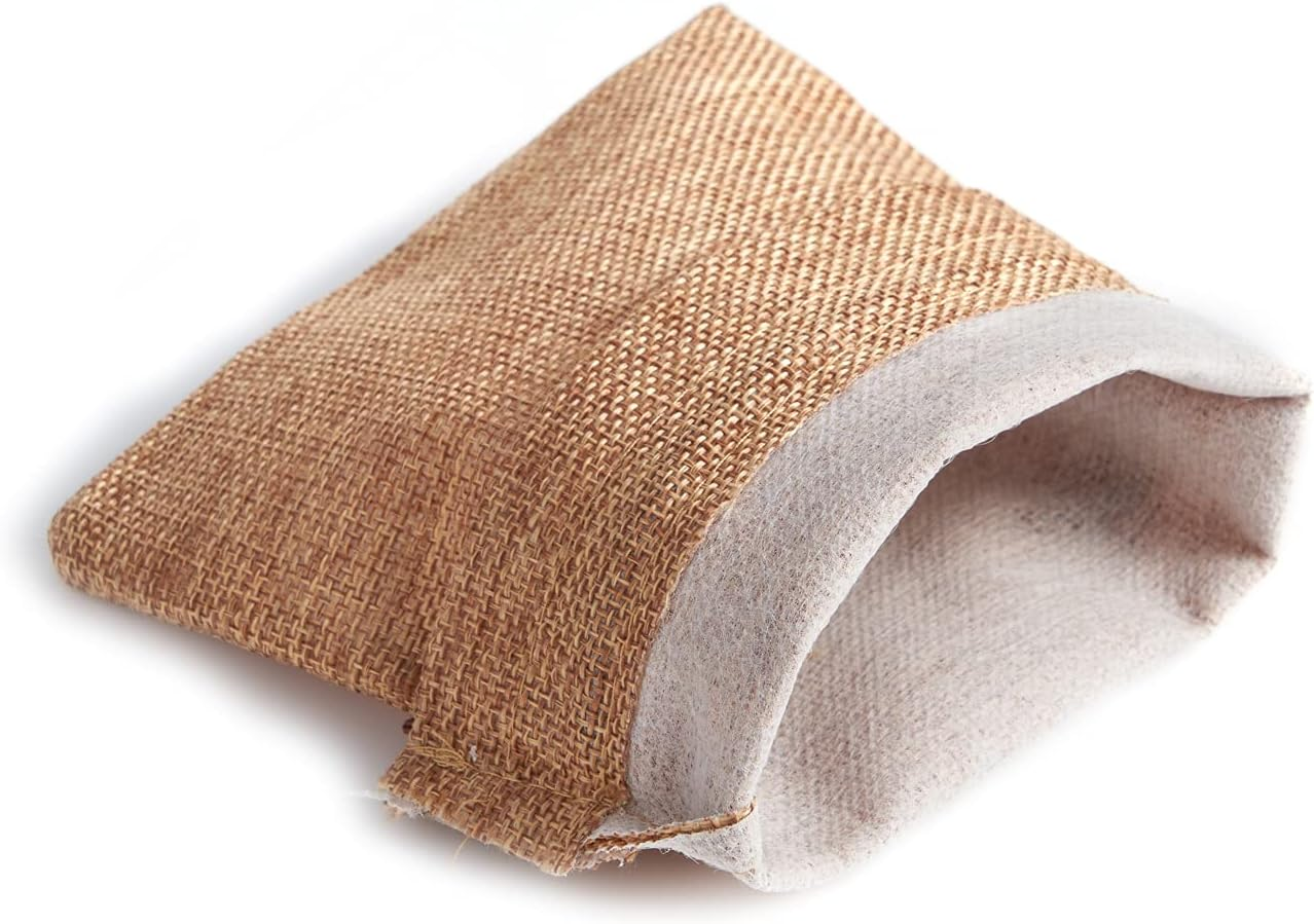 Tendwarm 20 Pcs 3X4 Inch Linen Burlap Bags with Drawstring Reusable Jewelry Pouches Craft Gift Bags for Christmas