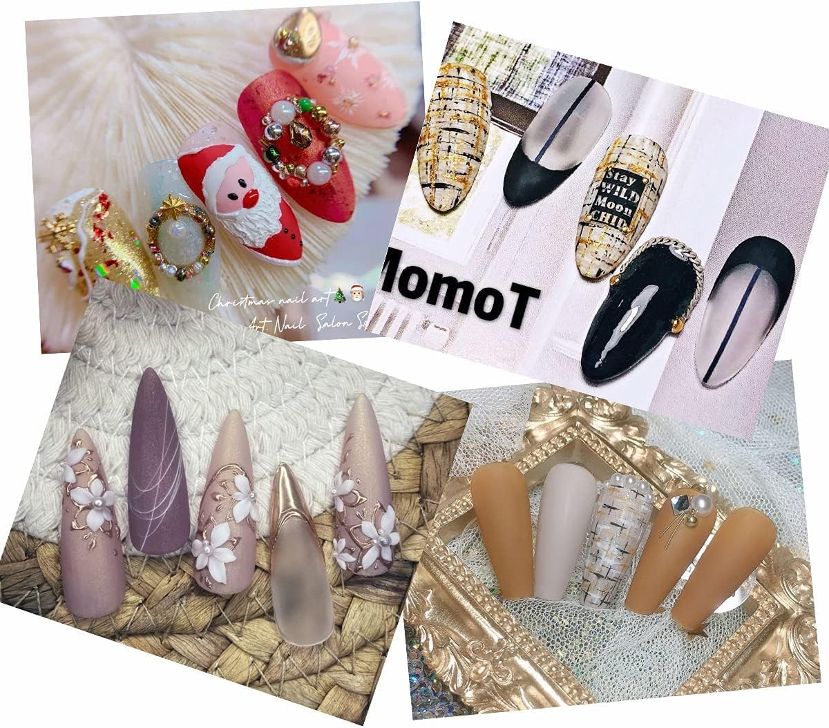 Acemedia 2 Sets Acrylic Nail Display Stand Nail Holder Magnetic Nail Practice Stand Fingernail DIY Nail Design Stand for False Nail Manicure Tool (Black) image number 2