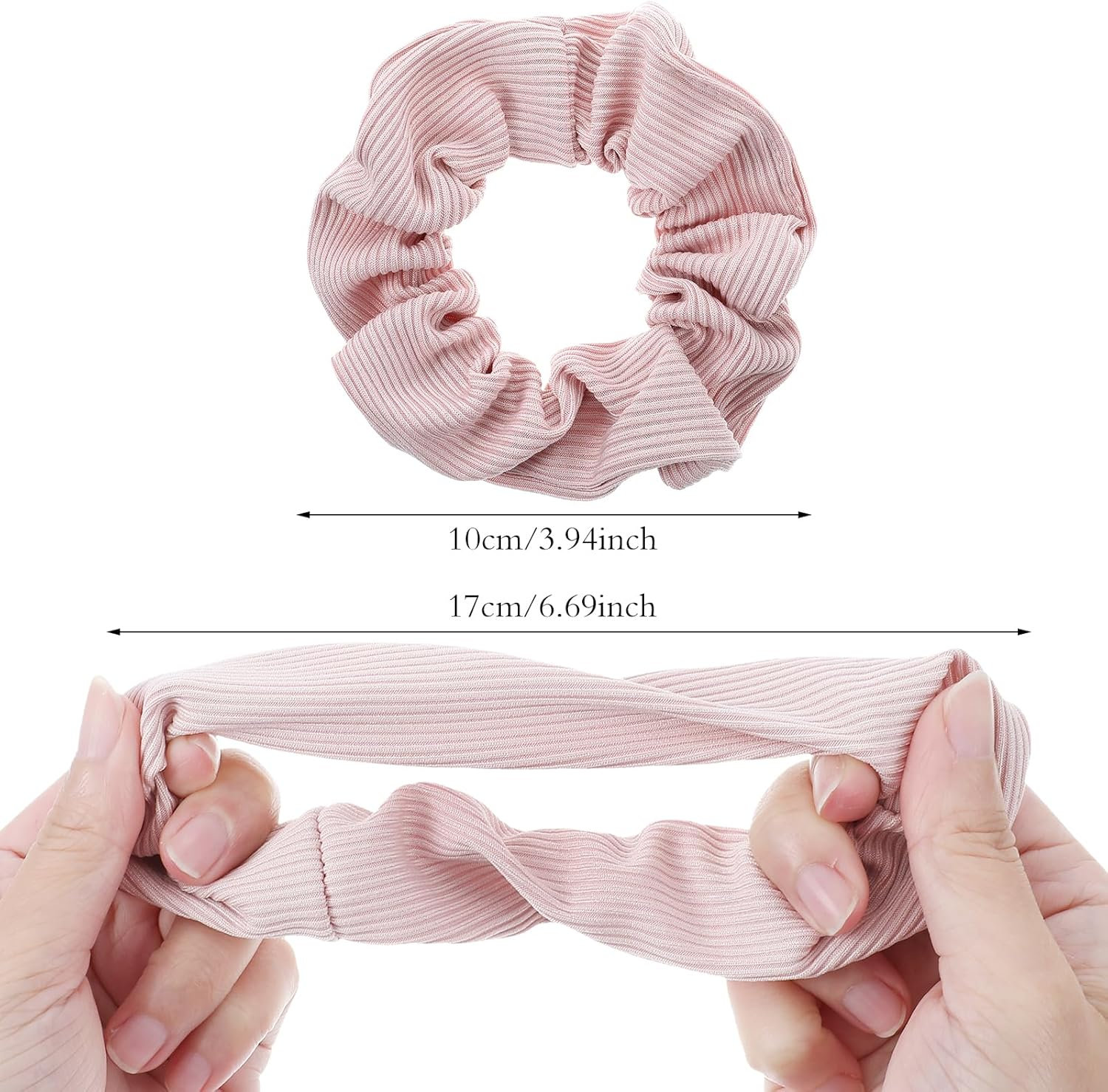 Wanmu 6 Pcs Colorful Hair Scrunchies for Women Girls, No Crease Soft Elastic Hair Ties, Cute Big Cotton Scrunchies for All Hair-Types No Damage (6 Color) image number 2