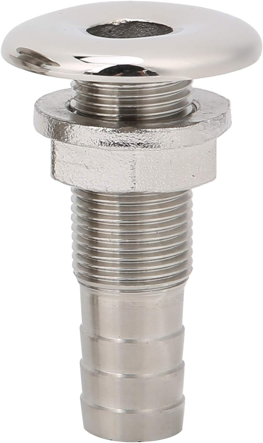 Boat Drain Vent, Yacht Water Outlet Port Stainless Steel Outdoor Boat Bilge Body Bottom Drain Vent Accessory Joint Water Drainage Fittings Plug Thru Hull Connector Plumbing (MJS022 3 8〃) image number 1