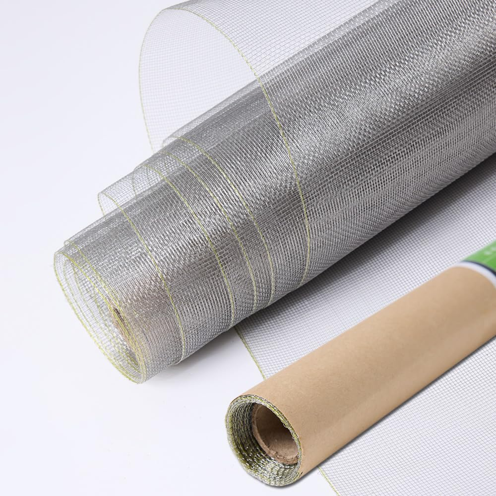 304 Stainless Steel Mesh Screen 27.5"X118"(70X300Cm), 1.5Mm Hole Metal Net Sheet, Non-Corrosive and Non-Rusting Net Screen for Window, Door 1 Roll, Easy to Cut and Install (22 Mesh) image number 2