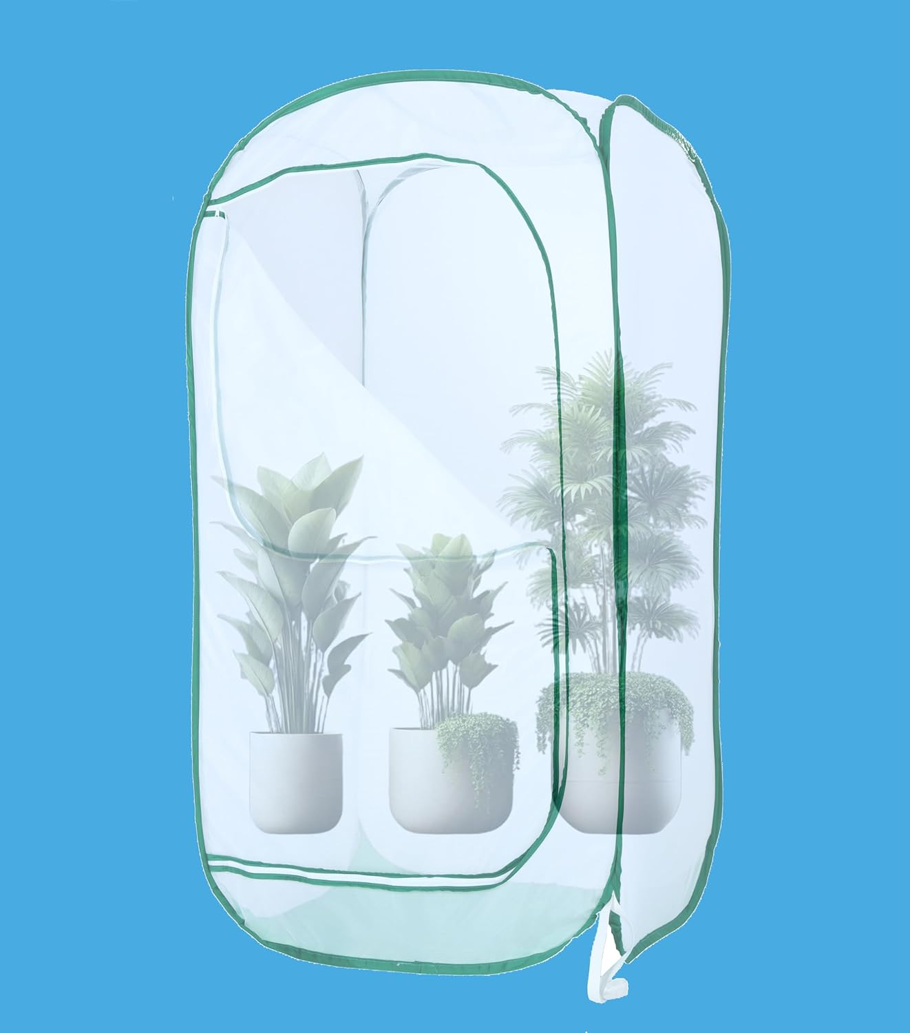 Sherfire 1.5M (59") Mesh Enclosure for Potted Plants - Large/Tall Pop-Up Tent, Collapsible, Durable Mesh, Pest Protection - Includes Storage Bag and Handy Pair of Gardening Gloves image number 1