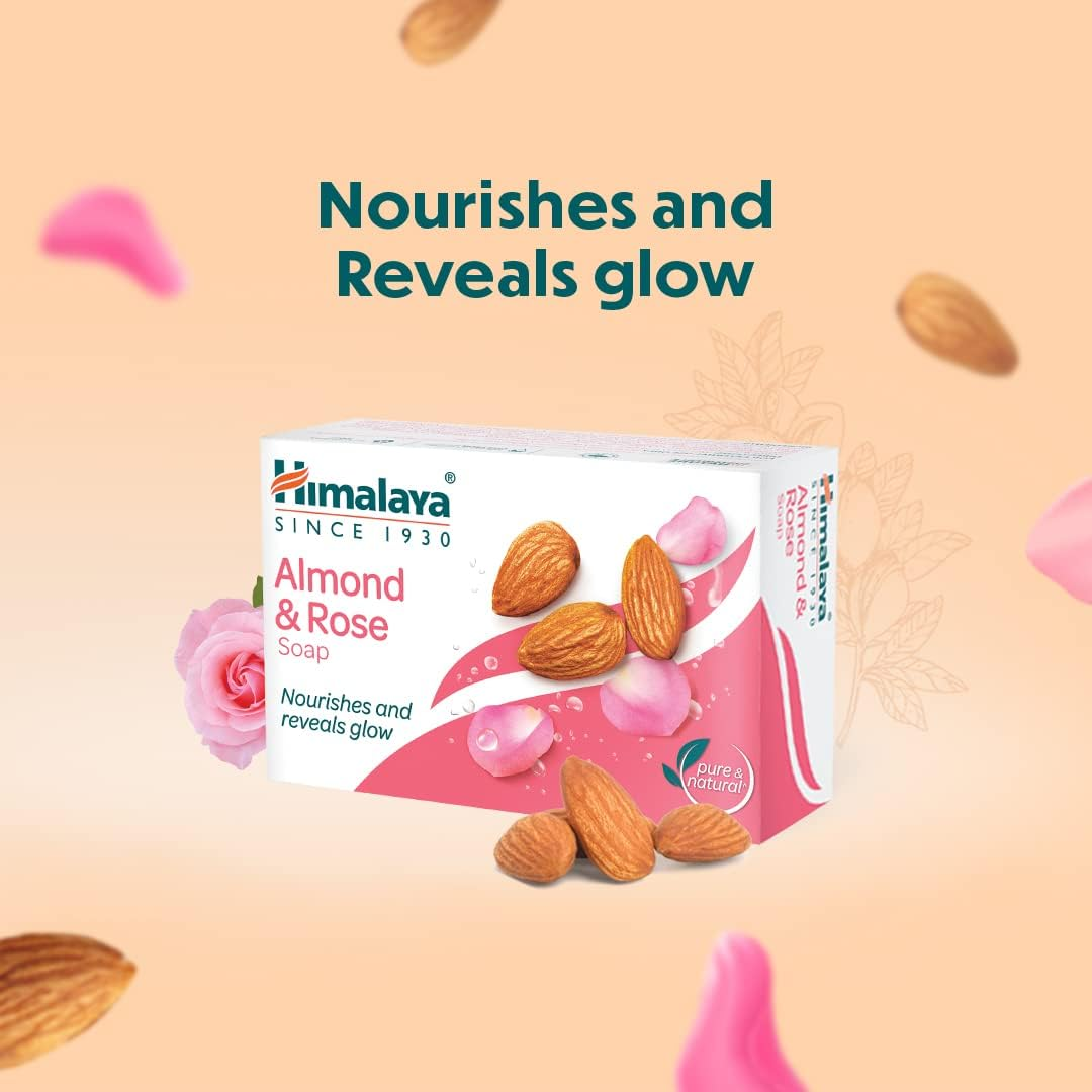 Himalaya Herbals Almond and Rose Soap, 125G (Pack of 6)