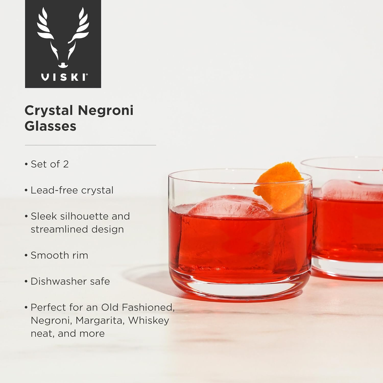 Viski Negroni Glasses, Clear, 9839TBV 8 Oz image number 2