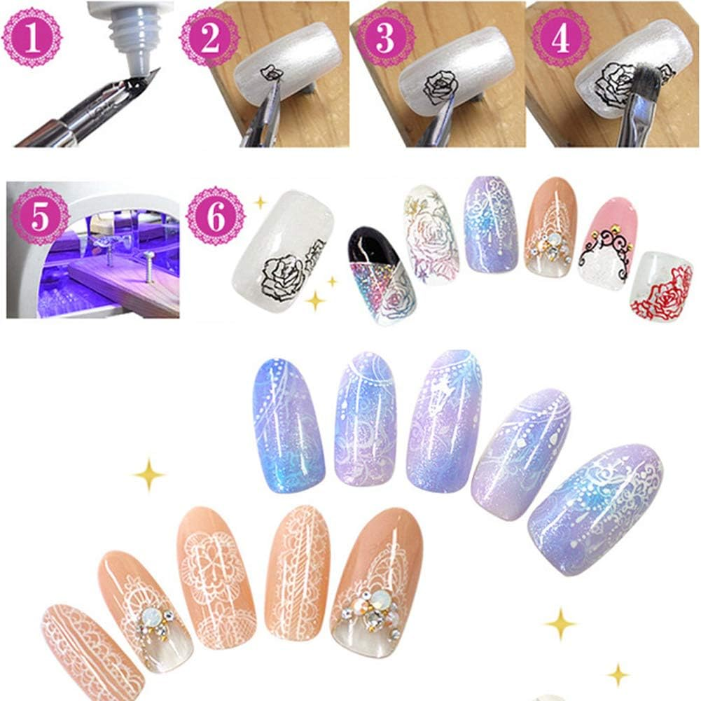 1 Piece Embossing Stylus Set with 5 Pieces Replacement Head Diamond Crystal Dotting Fountain Pen Tracing Dotting Tool Stylus Embossing Tools for Paper Art Dotting Tools for Nail Art (Pink) image number 3