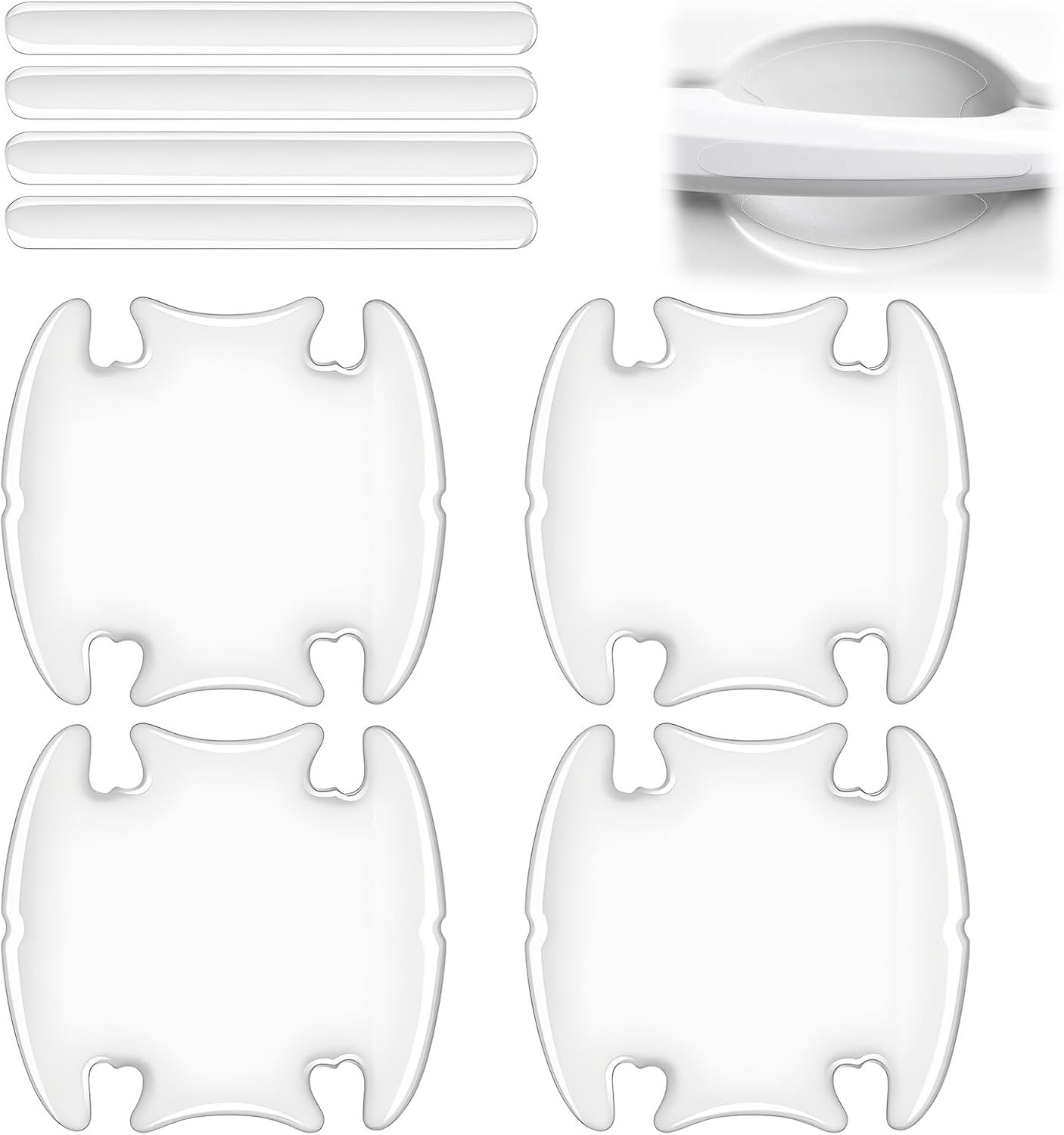 Anti-Scratch Car Door Protectors - 8 Pcs Transparent Handle Edge Guards, Waterproof PVC Car Accessories for Garage Wall & Paint Shield, Uv-Resistant Universal Fit Residue-Free image number 6
