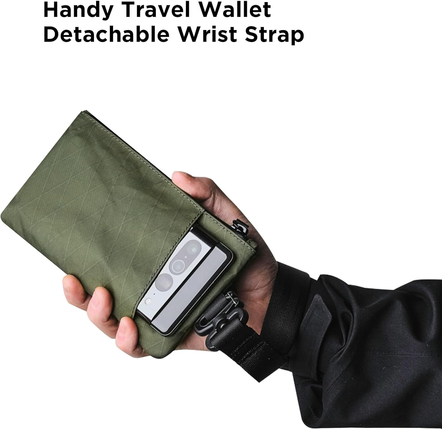 ALPAKA Zip Clutch - Functions as Zipper Passport Wallet and EDC Carrier - Weatherproof and RFID Blocking Material - Black image number 3