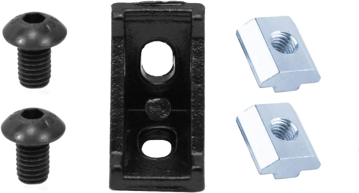 Seekliny 26Pcs 2020 Corner Bracket Connector Aluminum Extrusion Hardware V-Slot T-Slot Accessories with T Nuts and Screws for 8020 Aluminum Profile 3D Printer Frame Accessories Black image number 5