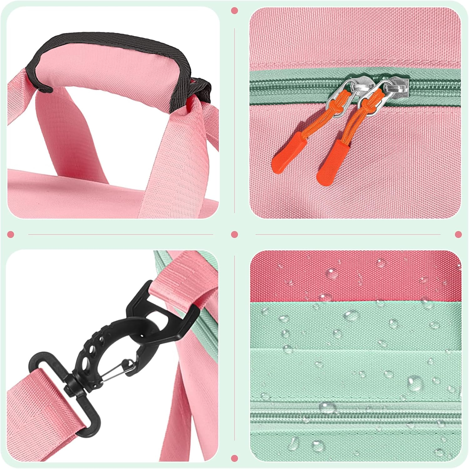 WOOMADA Large Kids Duffle Bag for Travel, Overnight, or Weekender, 20", Pink Green image number 2