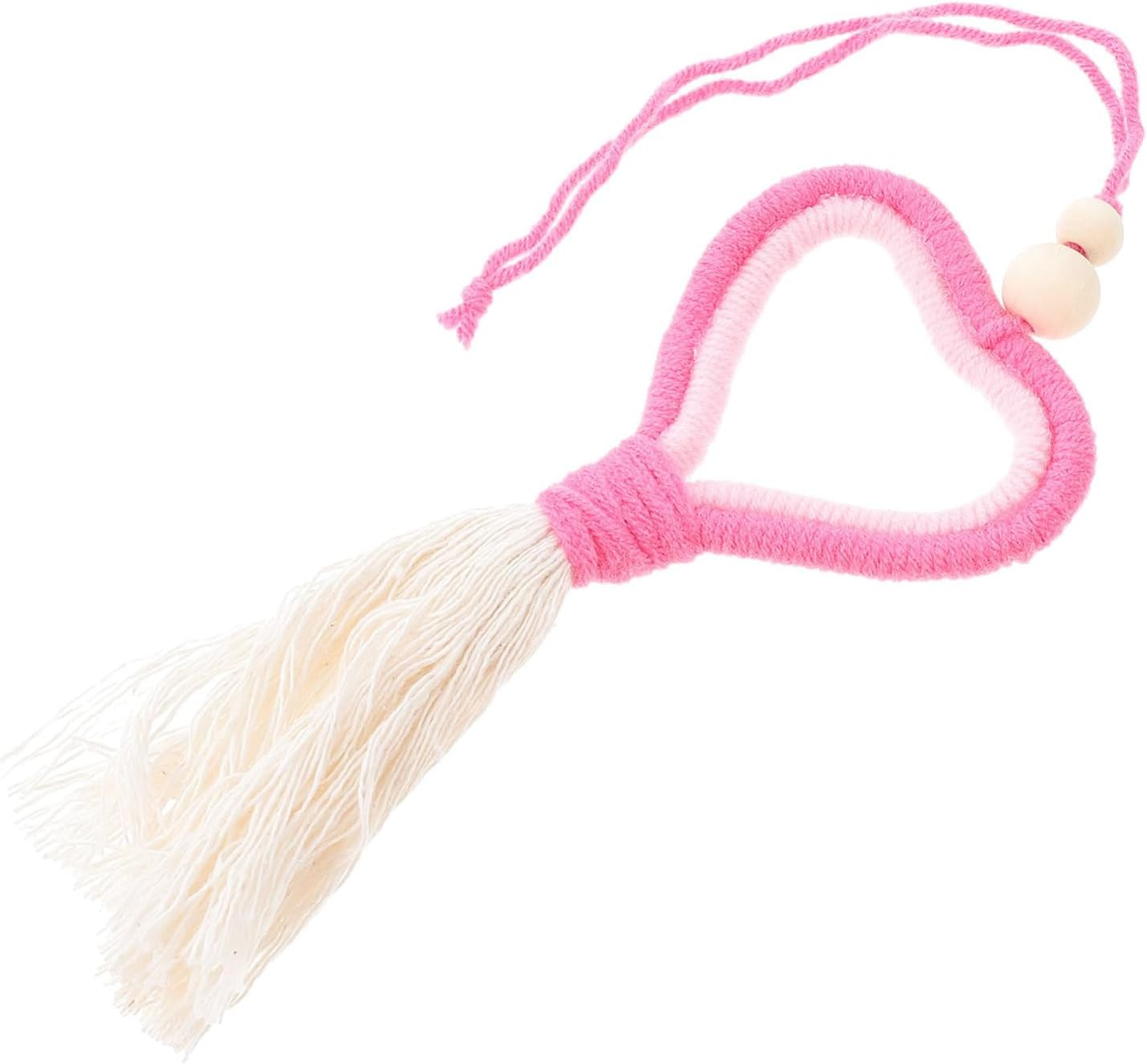 Heart Wool Felt Tassel Pendant Pink Valentine Decor Hanging Ornament for Party DIY and Romantic Home Decoration image number 5