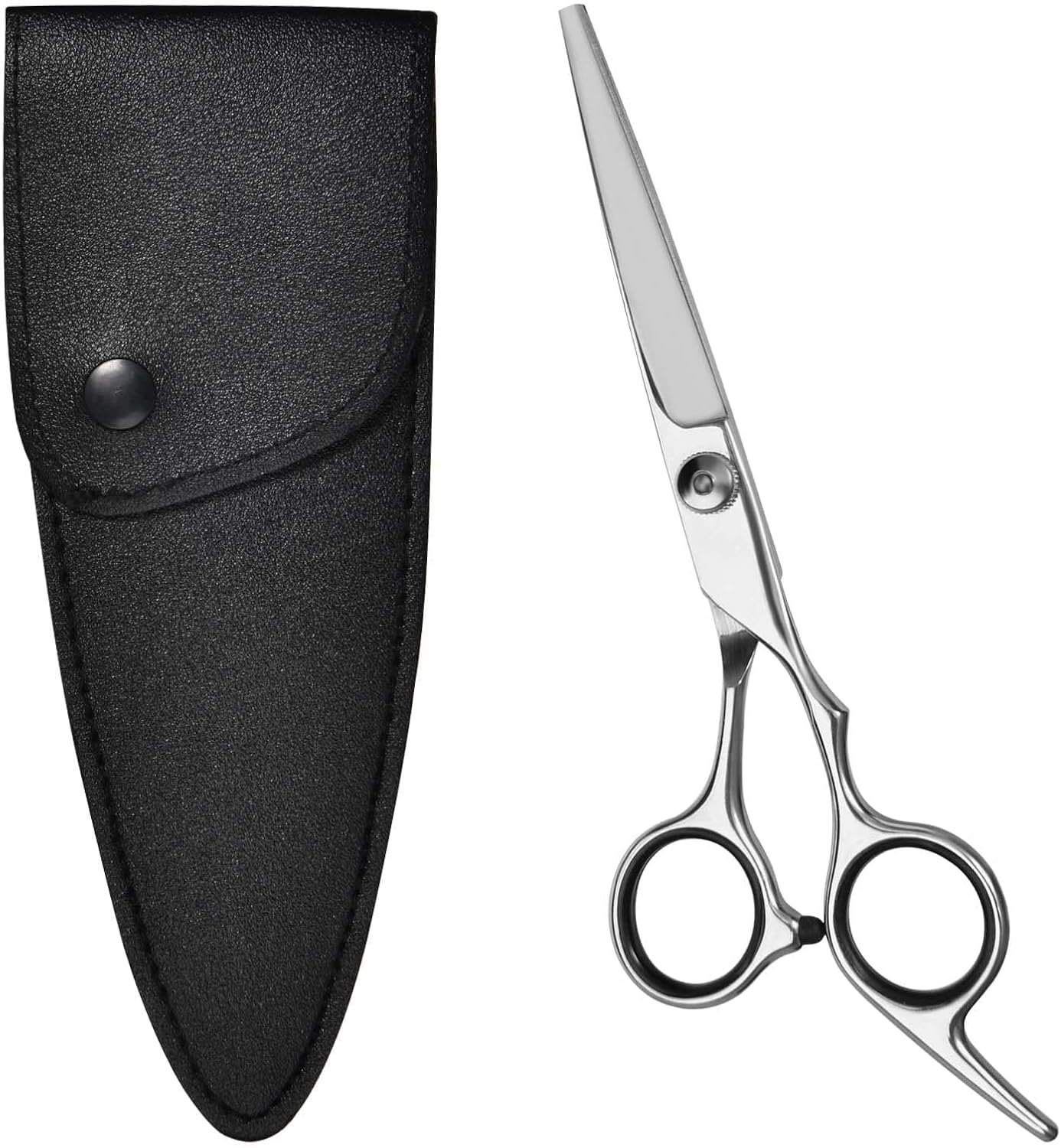 LEONTOOL Hair Scissors with Storage Bag Made of Leather Stainless Steel 6 Inch Total Length Fine Adjustment Tension Screw Professional Hair Scissors Ergonomic Design for Men Women Children and Babies image number 6
