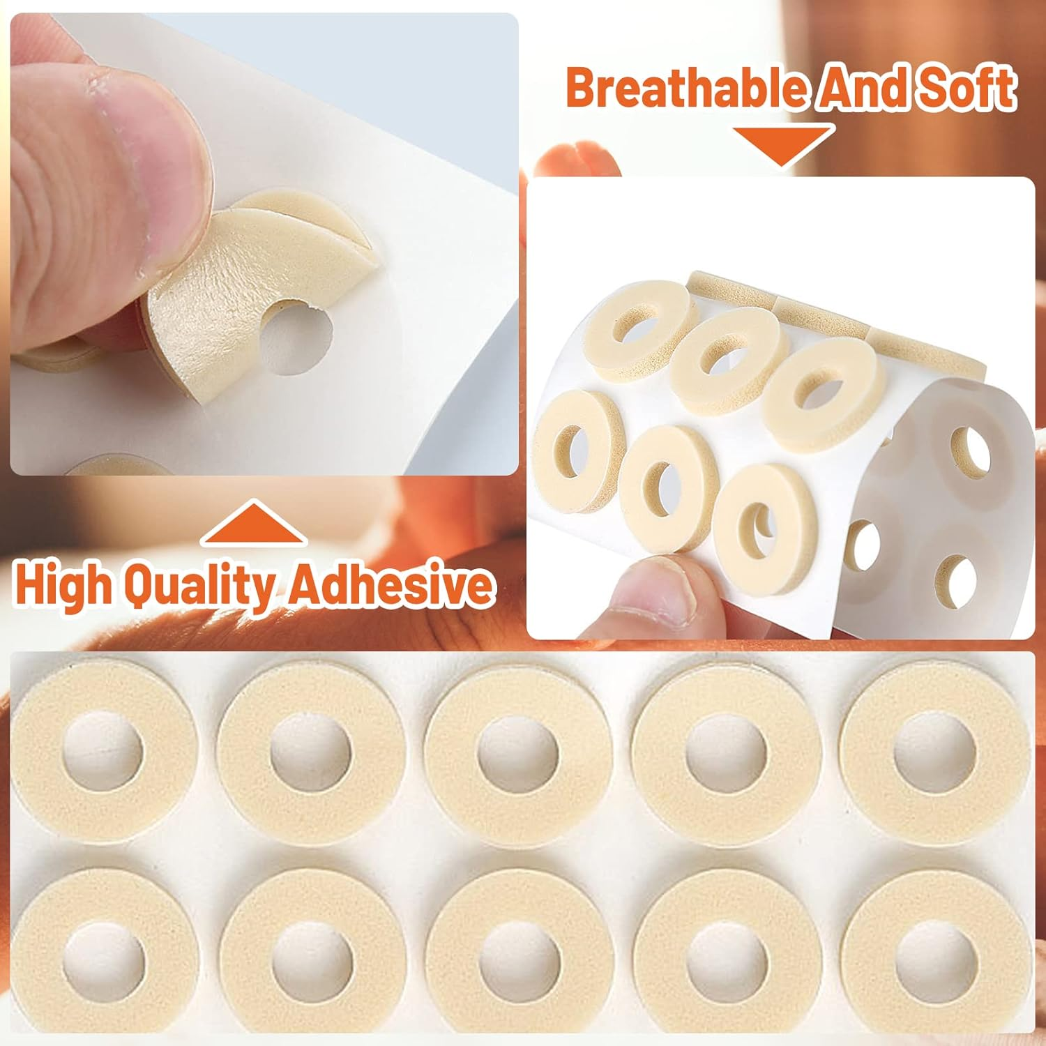 60 Pieces Corn Cushions, Soft Latex Foam Self Adhesive Callus Pads Corn Pad anti Friction Reduce Foot and Heel Pain, 4 Models (60 Pieces)