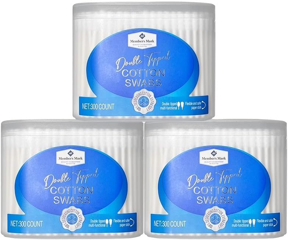 Member'S Mark Cotton Swabs Double Tipped 900PCS 76Mm Length for Skin Cleansing Beauty Makeup 300Pcs/Box image number 1