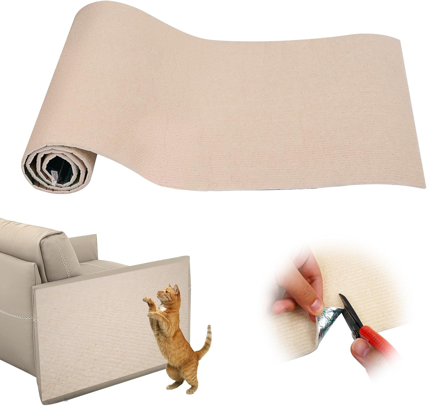 Scratching Mat, Self-Adhesive Cat Scratching Board, Scratching Mat, Self-Adhesive, Scratch-Resistant Sofa Scratching Mat, Cat, 30 X 100 Cm, DIY Scratching Board, Trimmable Protection image number 1