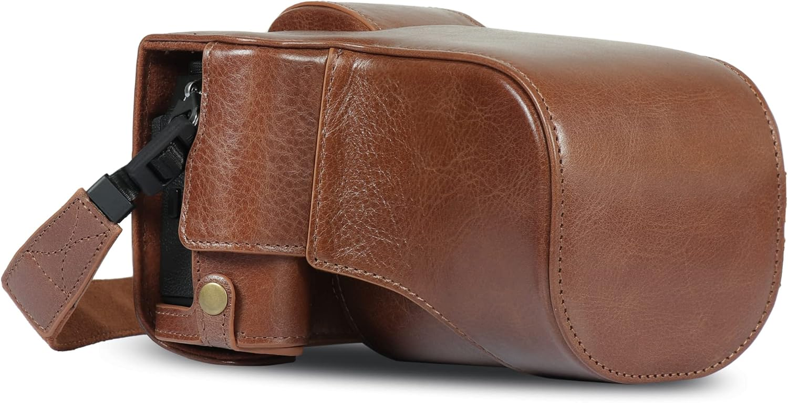 Megagear Ever Ready Genuine Leather Camera Case Compatible with Fujifilm X-T5