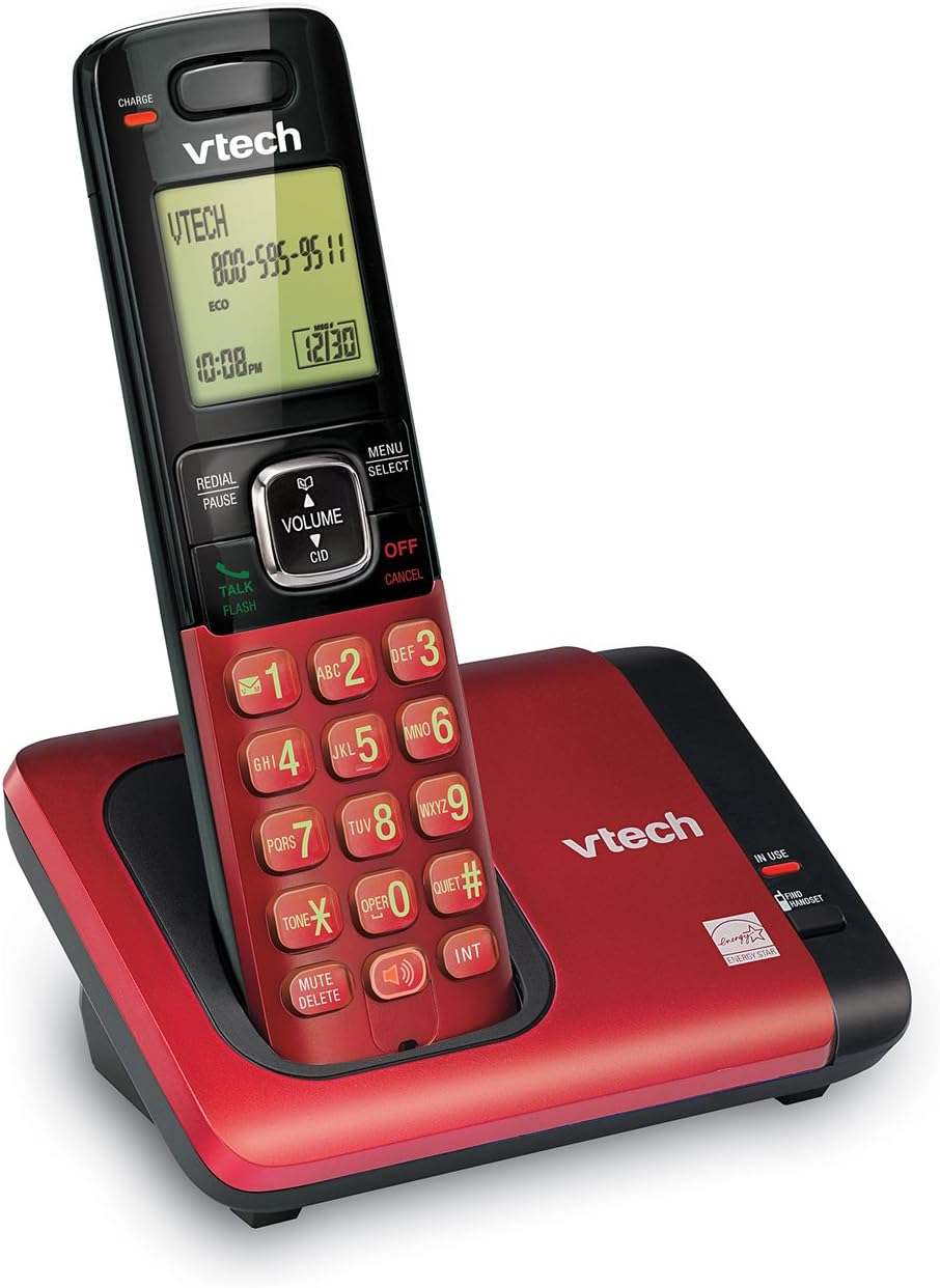 Vtech CS6719-16 DECT 6.0 Phone with Caller Id/Call Waiting, 1 Cordless Handset, Red image number 3