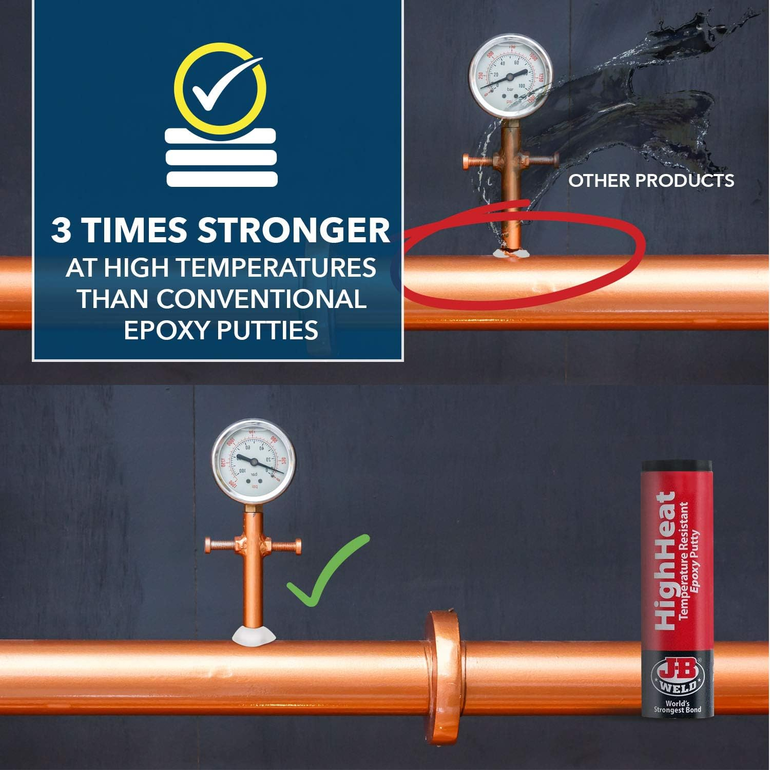 JB Weld Highheat Temperature Resistant Epoxy Putty, 56 G image number 2