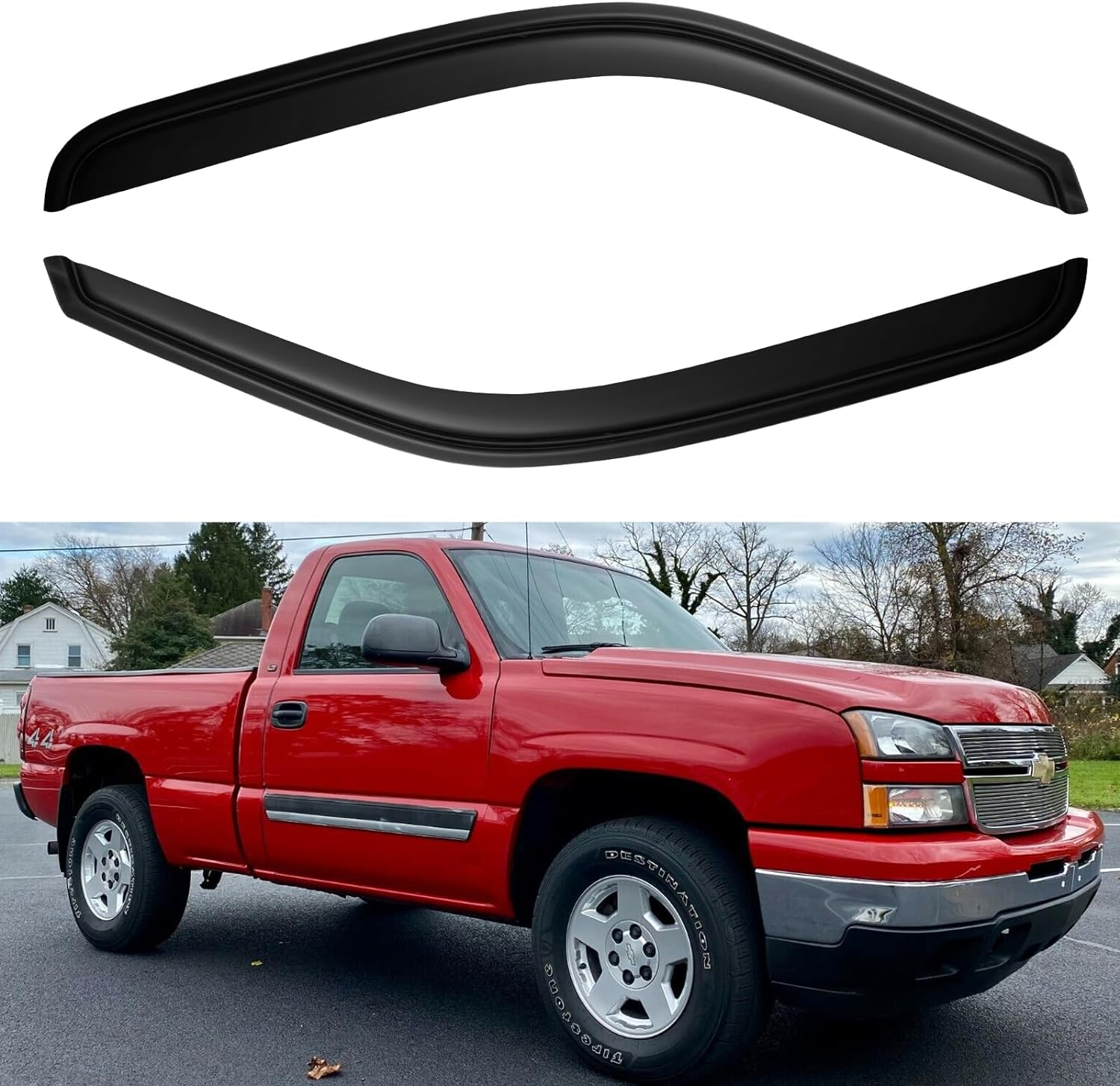 YQAUTEC Window Rain Guards Shield for for 1997-2003 Ford F150, Window Vent Visors Shades Wind Deflectors for 1997-1999 F250 Light Duty, 2004 F-150 Heritage (Super/Extended Cab)