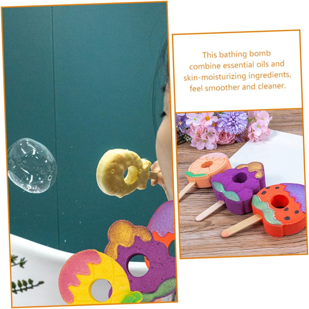 TOVINANNA Fruit-Flavored Bath 4 Pack Natural Bath Salt for Boys and Girls Gentle on Skin Present image number 5