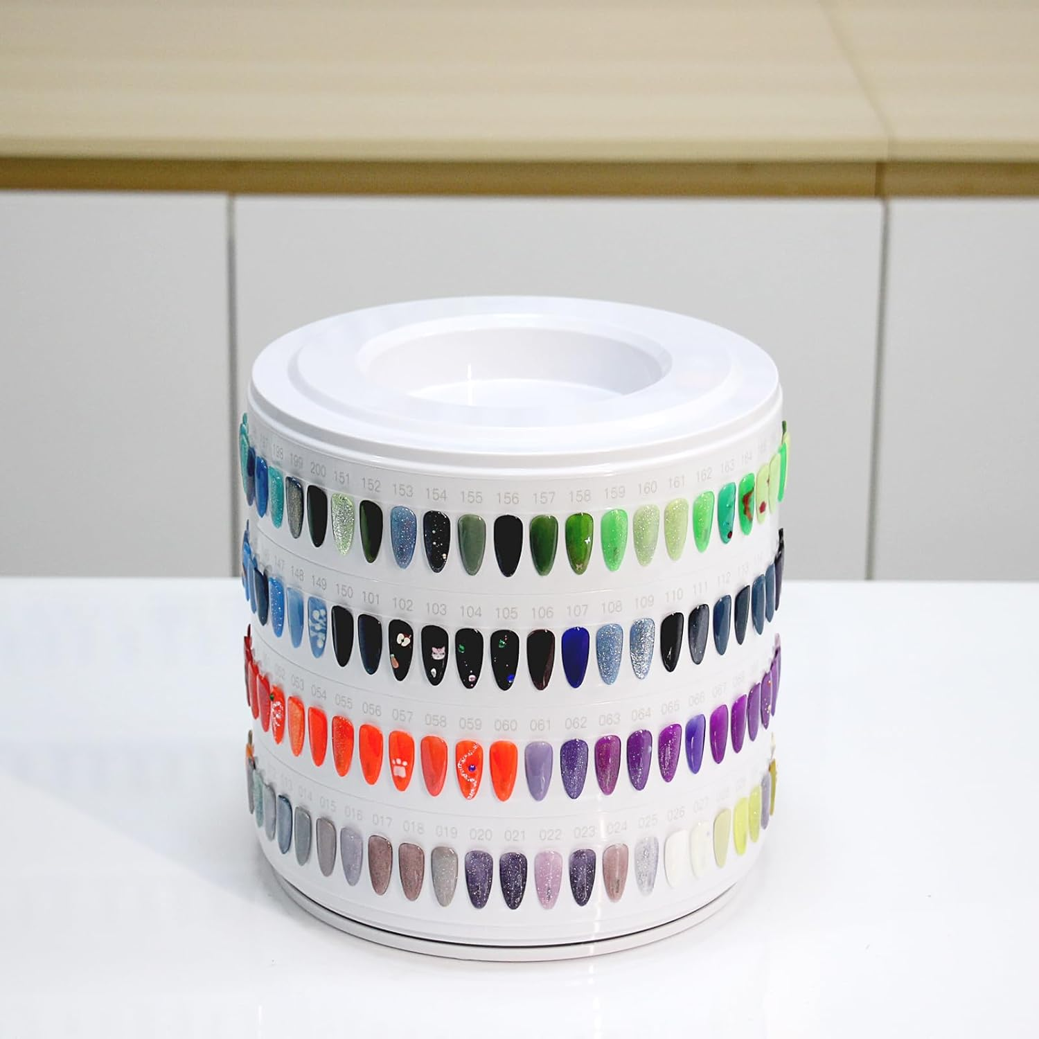 Nail Display 200 Colours, Nail Art Tips, Nail Tips for Gel Nails, Transparent Colour Card Plates, Nail Polish Display Ring Sticks, Pattern Tips for Nails, Nail Colour Display for Salon (CS200) image number 2