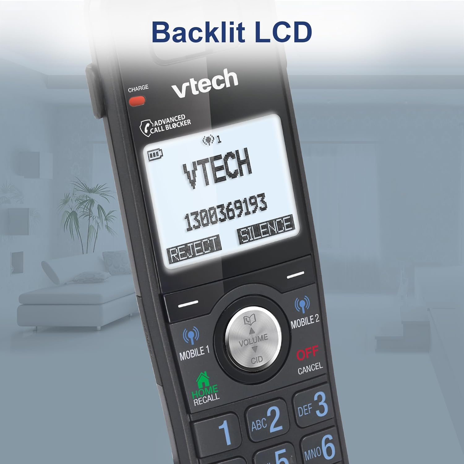 Vtech CLS21250 Super Long Range DECT Cordless Phone with Handsfree Speakerphone, 200 Name and Number Phonebook, 10 Last Number Redial, Volume Booster, up to 22 Hours Talk Time image number 5