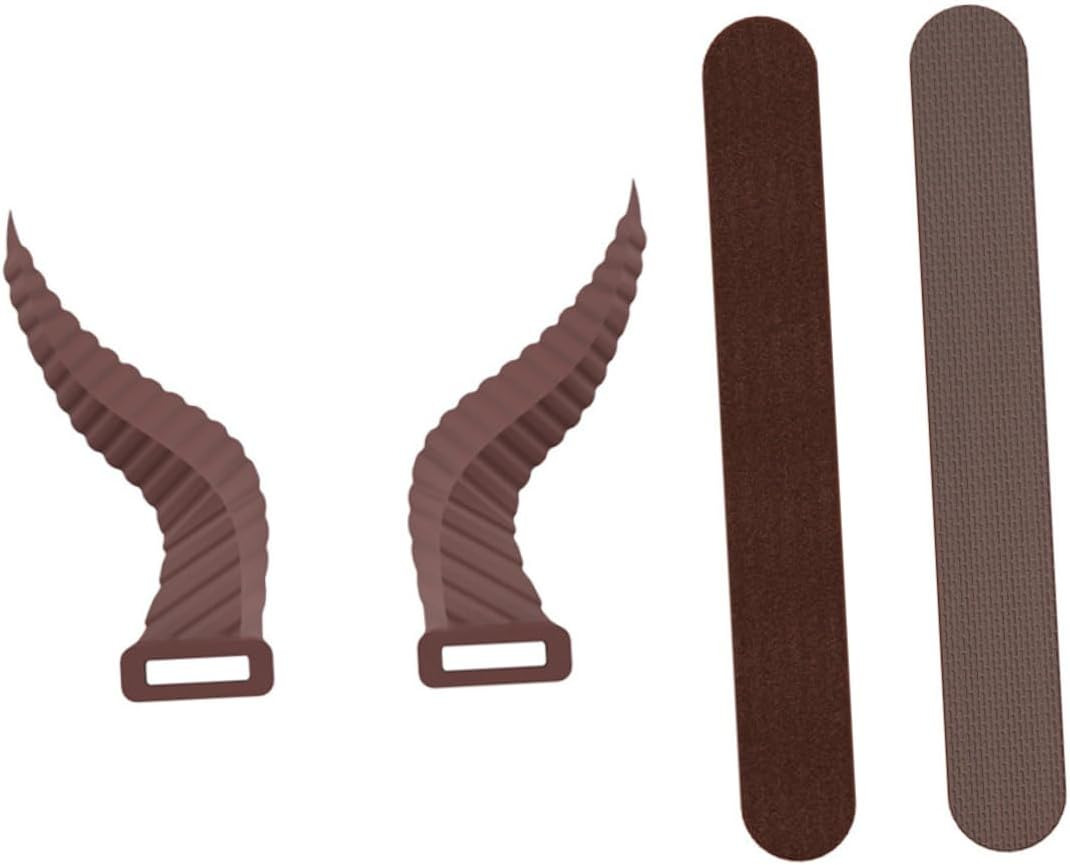 OKUMEYR Devil Horn Headset Ornaments Silicone Attachment for Headphones Adjustable Gaming Headset Decorations Easy to Install and Remove Brown image number 1