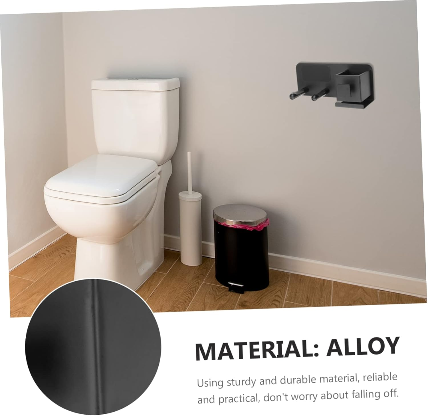 CALLARON Adhesive Hair Dryer Holder Wall Mount Blow Dryer Storage Rack Organizer for Bathroom with Multi Tool Storage Easy Installation image number 1