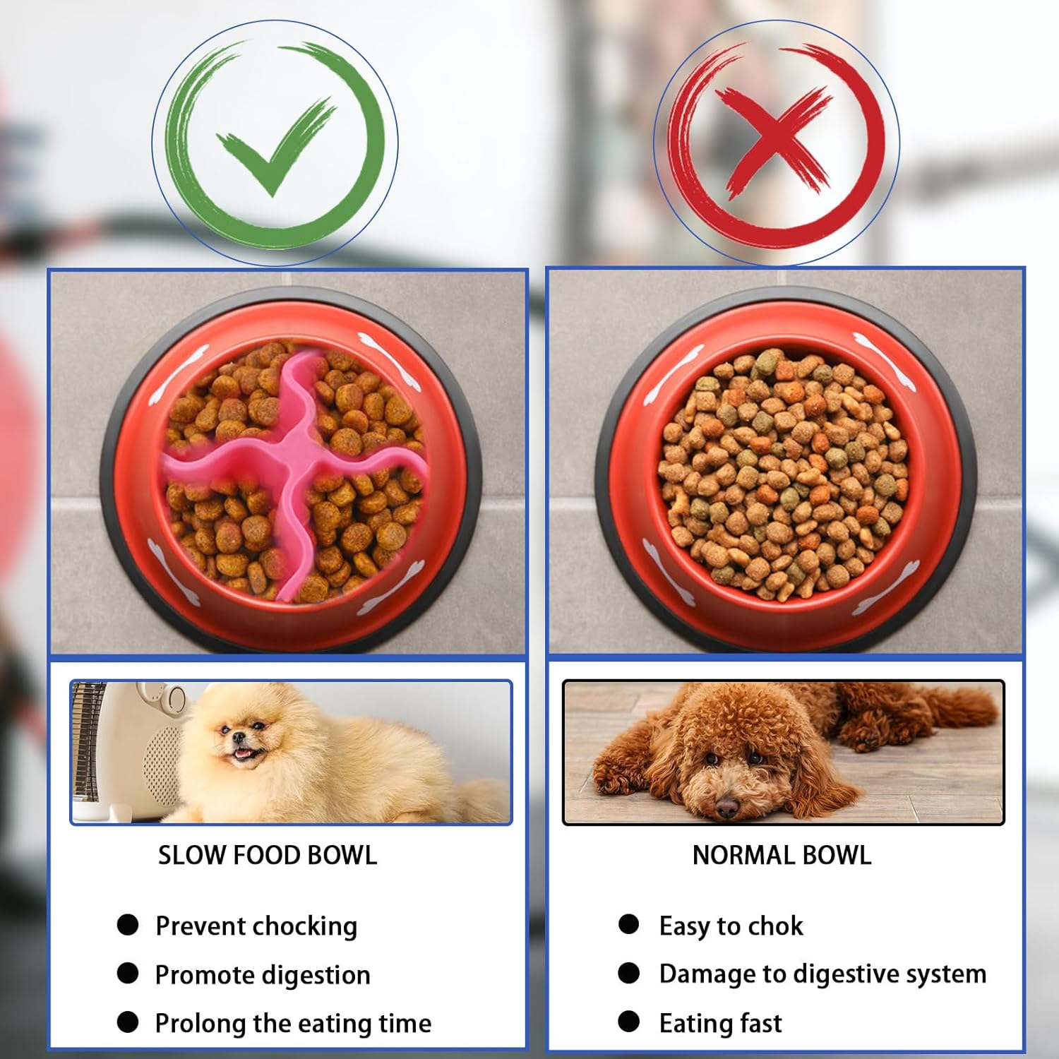 2 Pcs Soft Silicone Slow Feeder Pet Bowls Insert for Small Dogs and Cats, Puppy Feeding Solution image number 3