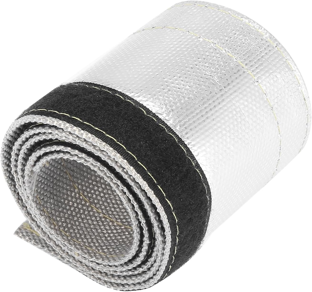 X AUTOHAUX Car Heat Shroud 3/4" ID 3.2Ft Aluminized Sleeving Insulated Shield Sleeve Heat Wire Shield Sleeve for 3/4" OD Fuel Lines Heat Protection image number 4