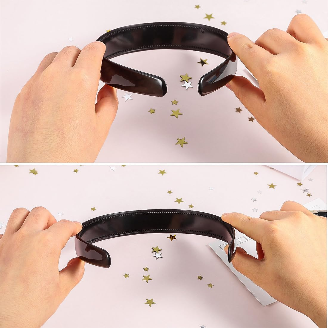 VJUYSW 5 Pieces Hair Band with Teeth Headbands Plastic Hair Bands 20 Mm Wide Headband DIY Headbands for Girls Women image number 5