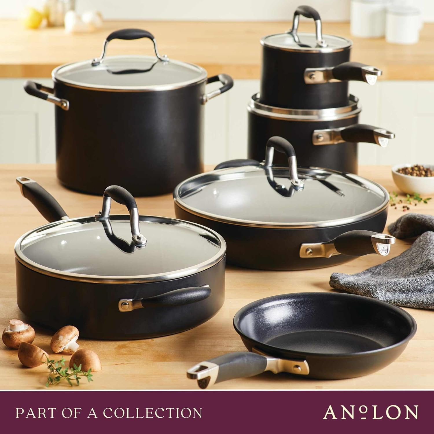 Anolon Advanced Home Non-Stick Cr&ecirc;pe Pan 24Cm &ndash; Hard-Anodised Aluminium, Pfoa-Free, Oven Safe to 200&deg;C, Suregrip&trade; Handle, Easy Clean, Metal Utensil Safe &ndash; Bronze Finish image number 2