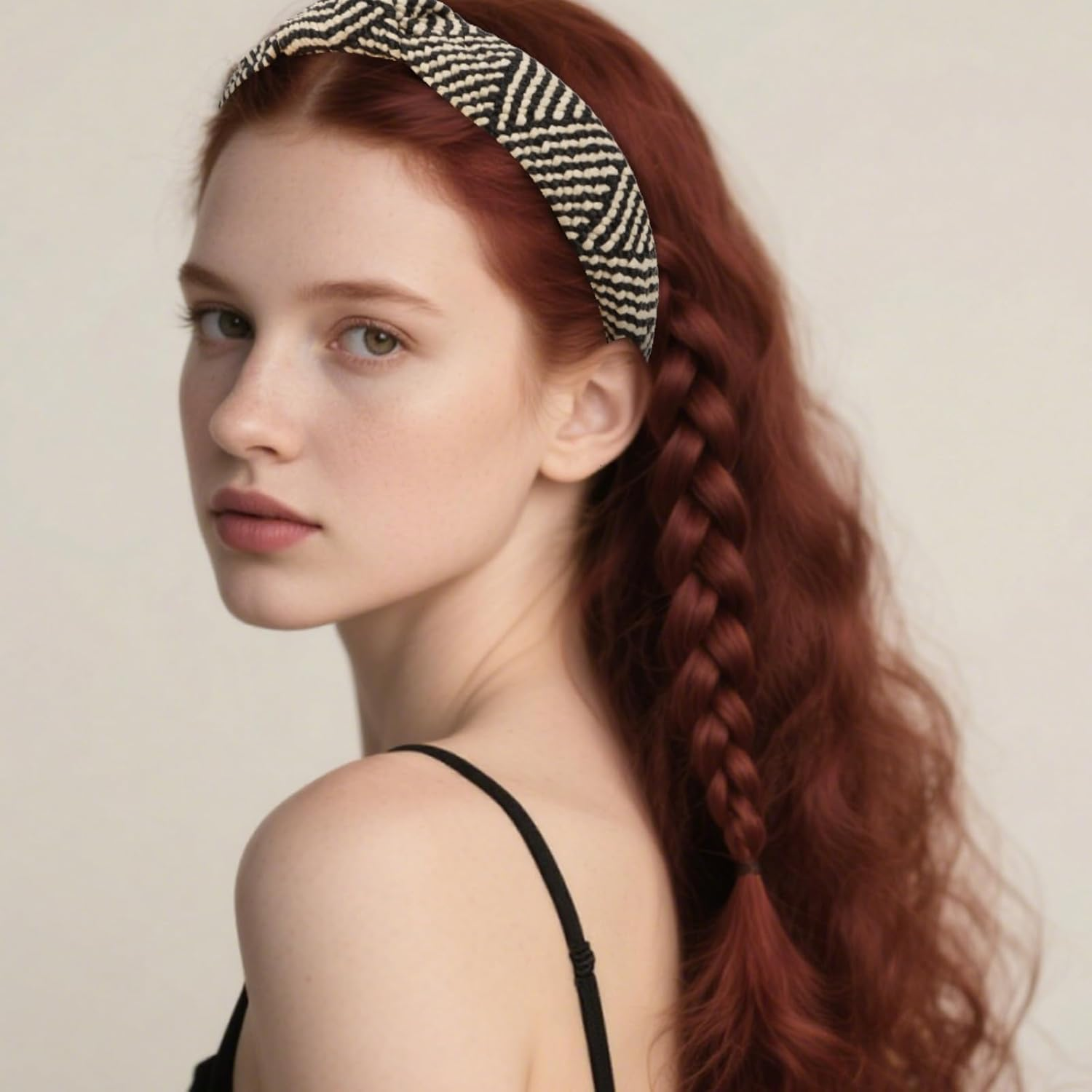 Srotmirw Women'S Summer Headband, Pack of 3, Braided Headband in Brown Series or Black Stripes for Women and Girls image number 1