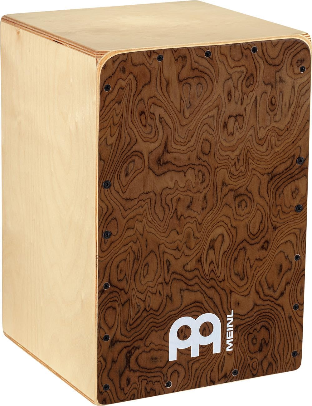 Meinl Percussion Snarecraft Cajon Box Drum with Internal Snares and Bass Tone for Acoustic Music &Acirc;&euro;&rdquo; Made in Europe &Acirc;&euro;&rdquo; Play with Your Hands, Baltic Birch, Burl Wood (SC80BW)